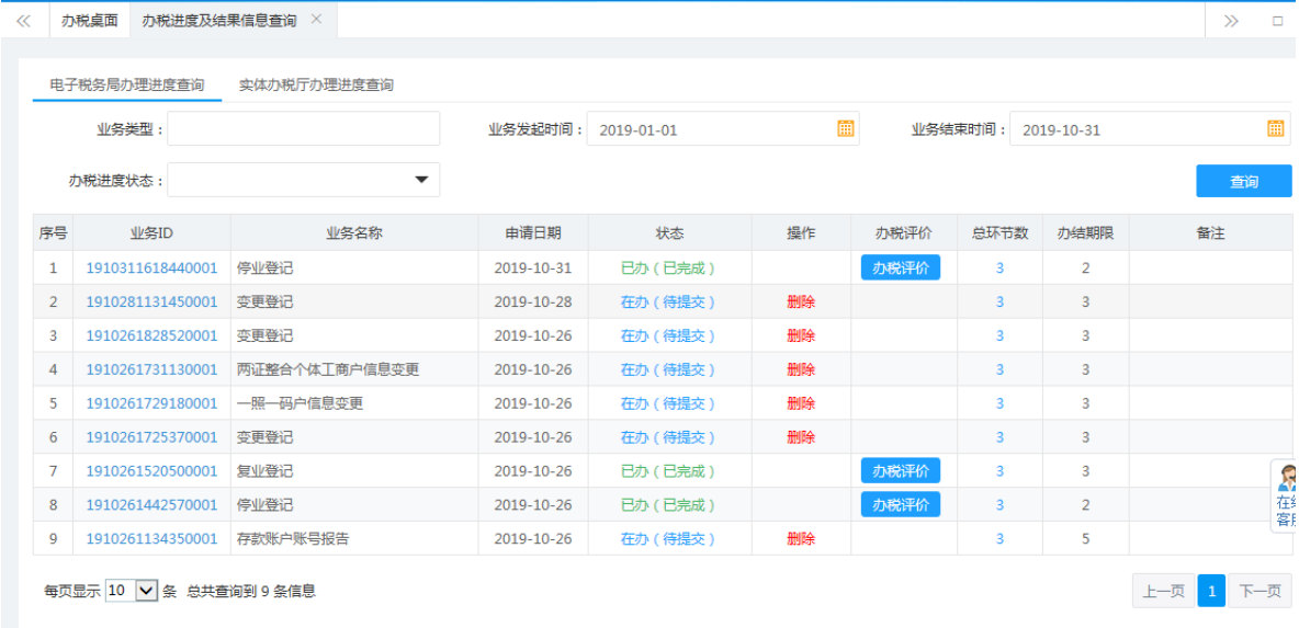 鄭州上街區停業(yè)登記網(wǎng)上辦理流程辦稅進(jìn)度及結果信息查詢(xún)